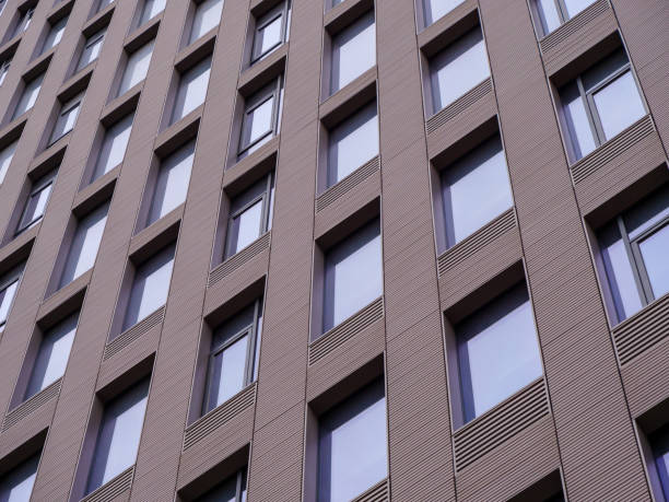 istock Geometric facade of the modern urban building 2146317636