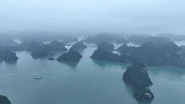 Beautiful view of Halong Bay, Vietnam, UNESCO World Heritage Site, scenic view of islands