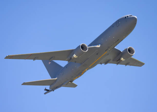 istock KC-46 Pegasus  tanker aircraft with boom extended 2146394796