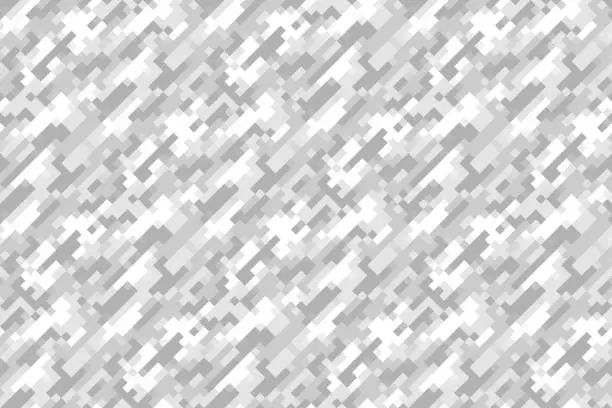 Vector illustration of Pixel camouflage military pattern. Arctic camouflage pattern for army.