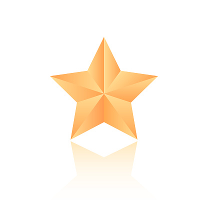Vector gold star icon on white background