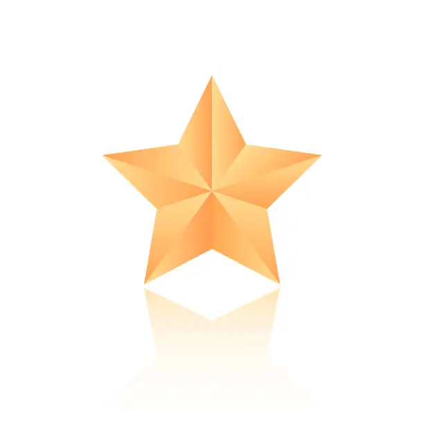 Vector illustration of Vector gold star icon