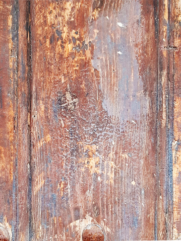 Old wood texture. Uncorked wooden door background. Architecture and construction. Brown Wood wall full frame. Old wood planks.