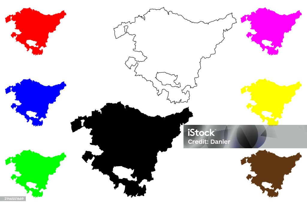 Basque Community Map Basque Country Map Vector Illustration Scribble Sketch Basque ...