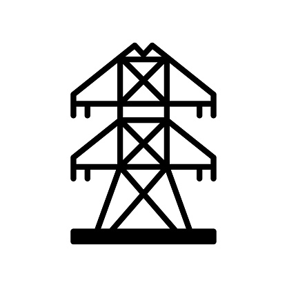 Pixel Perfect Vector Line Icon for Electricity Grid