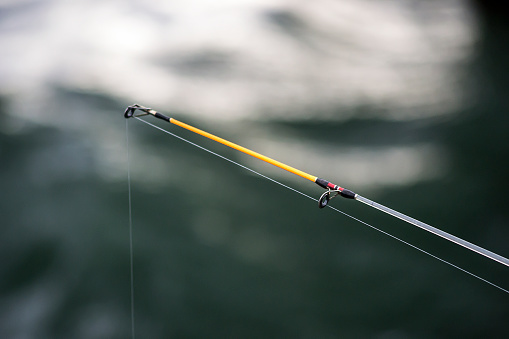 The close up image of a fishing rod