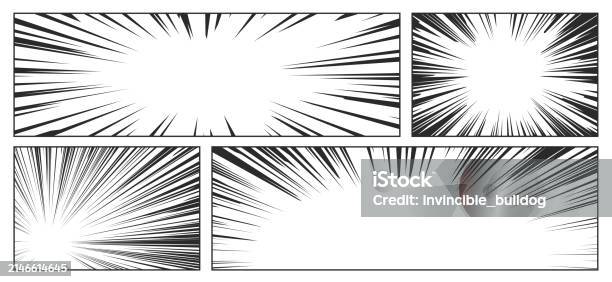 Visual Speed Effect Comic Ilustración de Comic Speed Lines Set Dynamic Vector Visual Effects Used ...