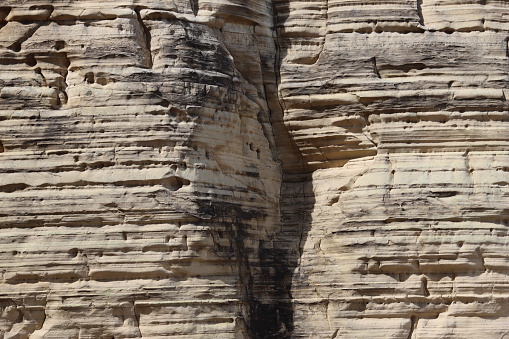 Rock face with layers of magnesian limestone