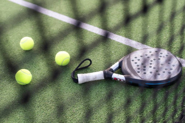istock paddle rackets on the playing court 2146654006