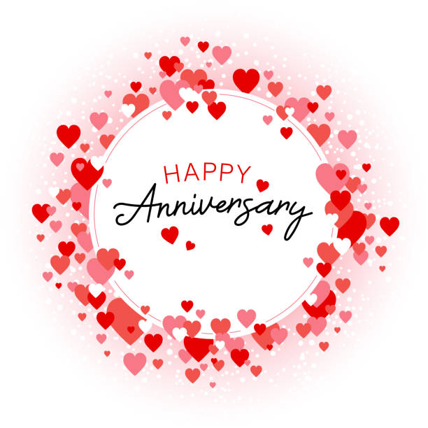 „Happy Anniversary“ Banner – 9 Fuß Lang, Folienbanner Mit Verbundenen Herzen Für Jubiläumsfeiern