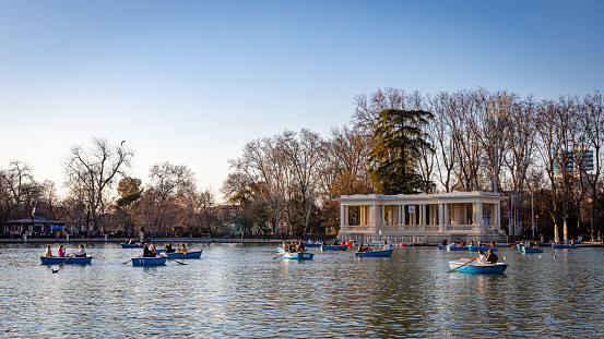 March 4th, 2023. Various persons enjoying the sunny spring afternoon on row boats.