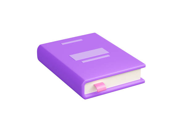 Back to School concept with an open hardcover book on vaporwave blue and purple background. Educational concept with copy space. Easy to crop for all your design and print needs.