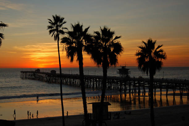 istock Sunset over the ocean and pier 2146763060