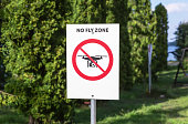 No fly zone sign against a natural background