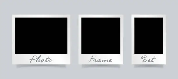 Vector illustration of Polaroid photo frames set