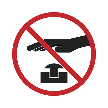 Isolated prohibition sign of do not press switch button, for safety, emergency stop, do not operate machine