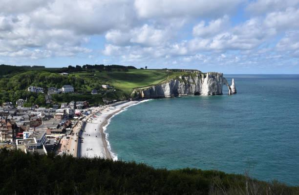 istock Town of Etretat with bay and cliffs 2146830049