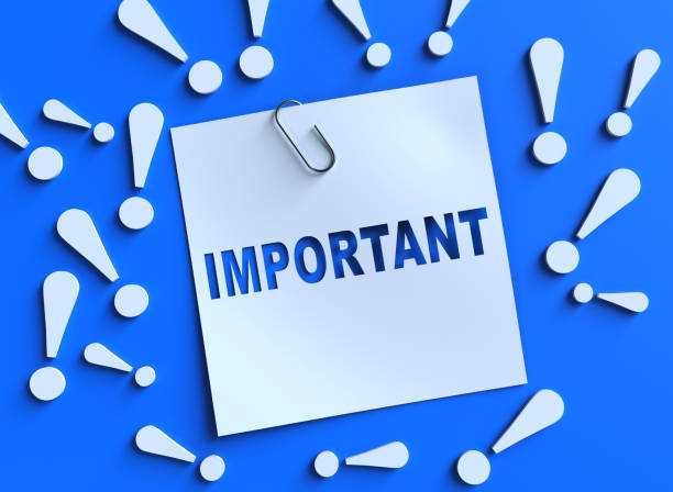 The word of Important on adhesive note paper