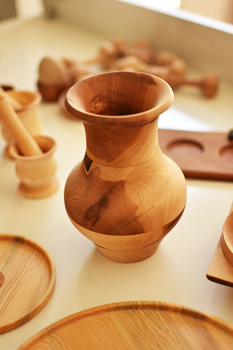 Traditional vases made of wood