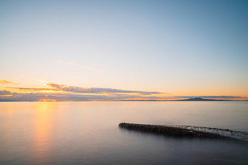 Majestic and beautiful sunrise view at Rangitoto island, Auckland, New Zealand.