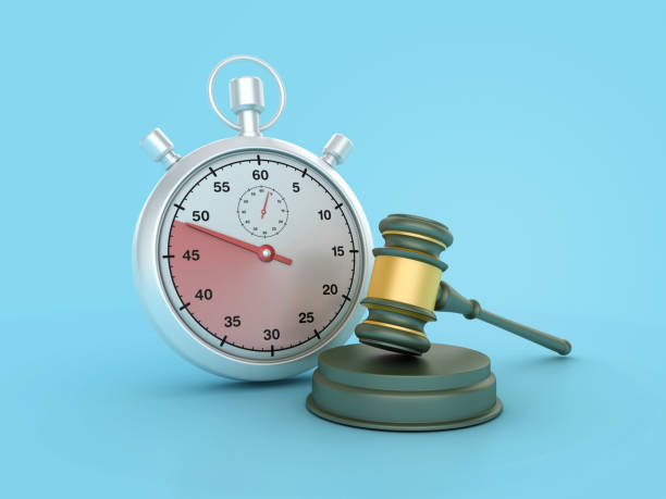 istock Legal Gavel with Stopwatch 2147000424