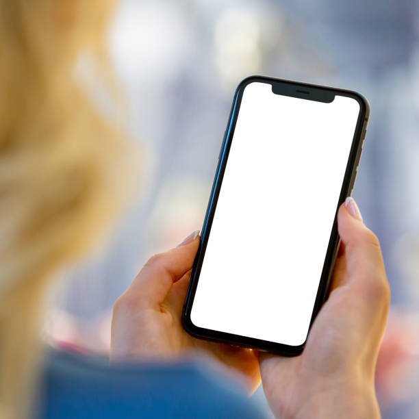 Tech Connection: Woman Holding Smartphone with Blank Screen