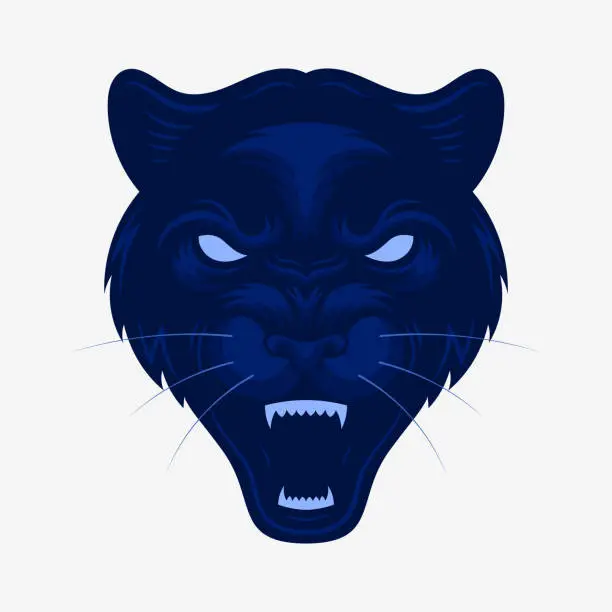 Vector illustration of Panther head. Cartoon mascot logo. Vector illustration