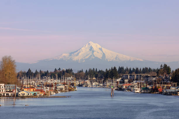 istock Mt Hood Over A River Village 2147213497