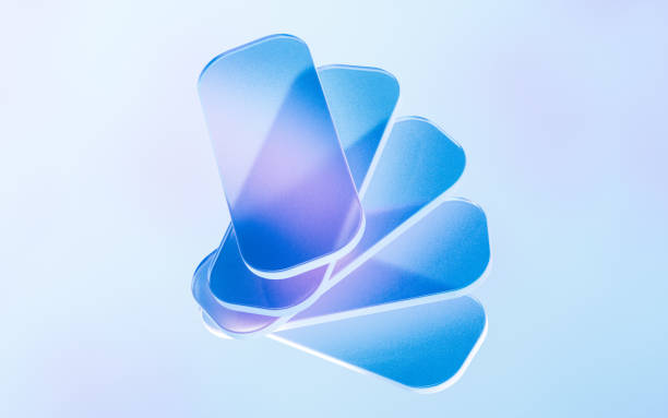 istock Transparent glass with gradient colors, 3d rendering. 2147217693
