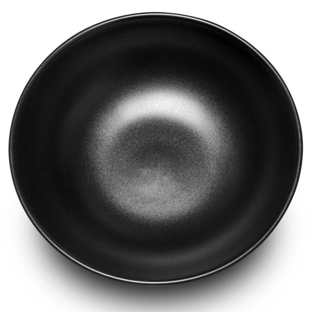 istock Black circle ceramics plate isolated on white background. 2147267956