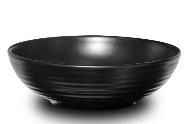 istock Black circle ceramics plate isolated on white background. 2147267966