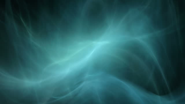 Fractal flame, gas, nebula, smoke or plasma loop. Abstract animation. Turquoise.