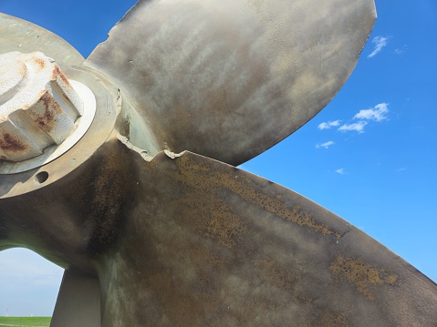 Close Up Of Large Ship Propeller