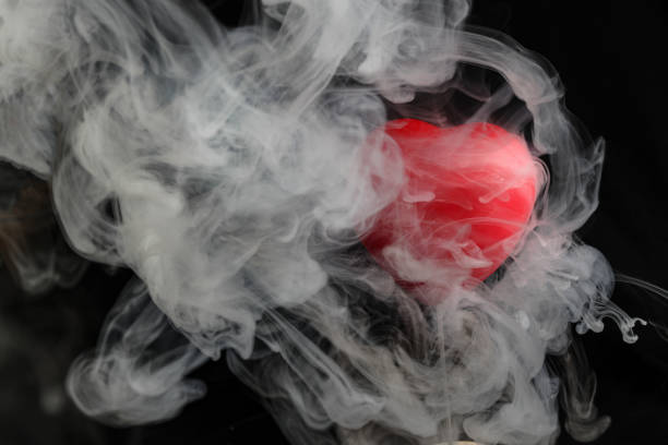 White smoke on black background