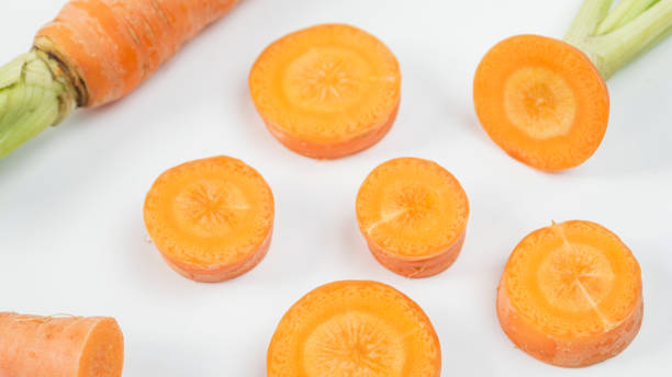 istock Fresh orange carrots cut into pieces 2147485491