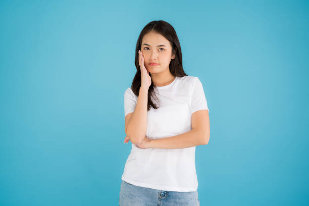 istock Beautiful Asian woman standing doing various poses. 2147486387