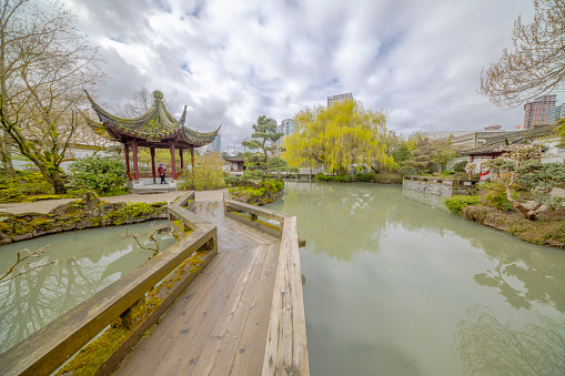 Vancouver, British Columbia, Canada. Mar 30, 2024. The Dr. Sun Yat-Sen Park a public park built in a Chinese style.