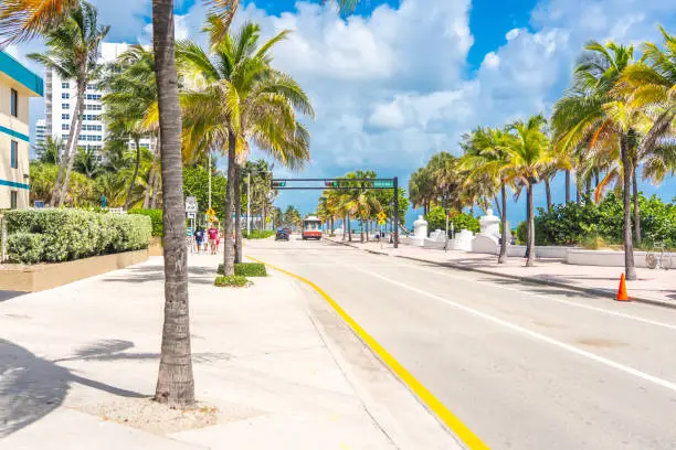 Photo of Seafront beach promenade with palm trees on a sunny day in Fort Lauderdale