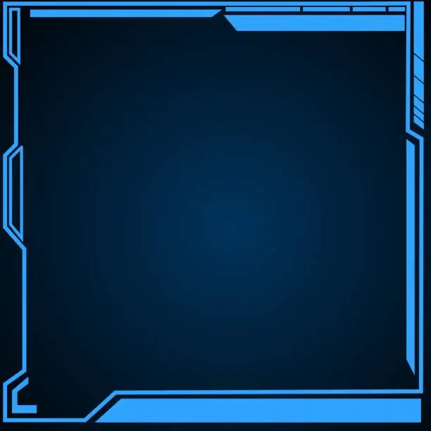 Vector illustration of blue background frame has a futuristic technology theme