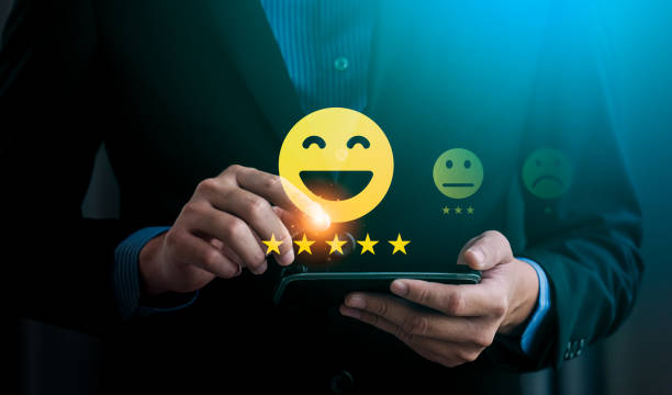 istock Customer review satisfaction feedback survey concept. Business people rate service experience and product quality or staff friendliness and overall value for the price. information, amend, improve 2147491742