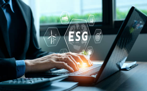 istock ESG environment social governance investment concept. Businessman using computer to analyze investment ESG. strategy that considers the environmental, company carbon labor practices, sustainability 2147491751