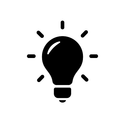 Vector light bulb solid icon