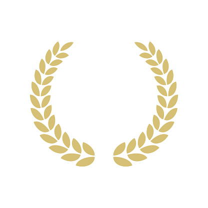 Vector golden wreath icon.