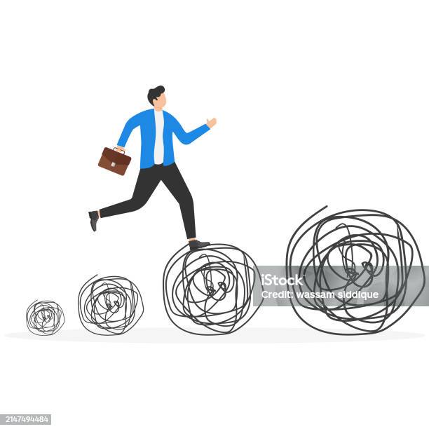 Ilustración de Business Person With Growing Problem Business Problems ...