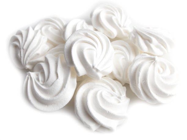 istock Closeup of white creamy marshmallow isolated on white background 2147497588