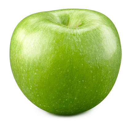 Green apples isolated on white background. Juicy fresh apples Clipping Path.