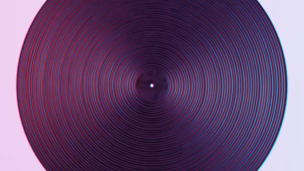 istock This image presents a vinyl record infused with retro wave aesthetics, blending classic analog music with futuristic neon elements. 2147498448