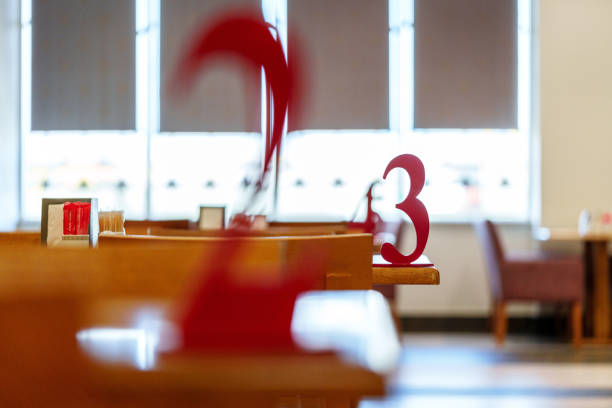 Close-Up of Table Number 3 in a Warmly Lit Diner During Daytime