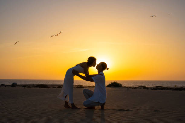 istock Romantic couple against sundown light in countryside 2147505257