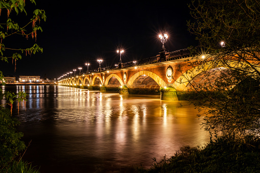 The Pont de pierre bridge in Bordeaux